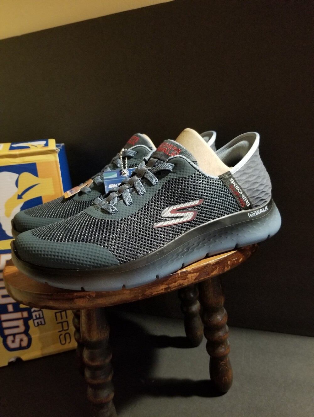 Skechers Go Walk Flex Slip Ins Men's 8 Slate Gray/Blue/Red New In Original Box
